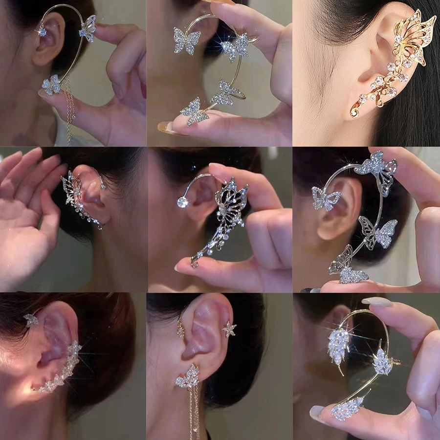 Fashion Luxury Shiny Rhinestone Leaf Shape Ear Clip – The Only Non-Pierced Earing I Wear Daily