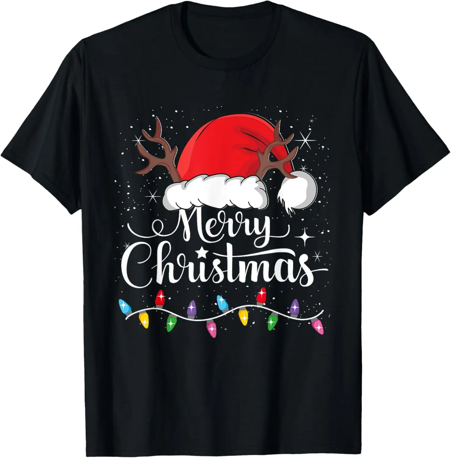 

Merry Christmas RedHat Reindeer Xmas Family Men Women T-Shirt