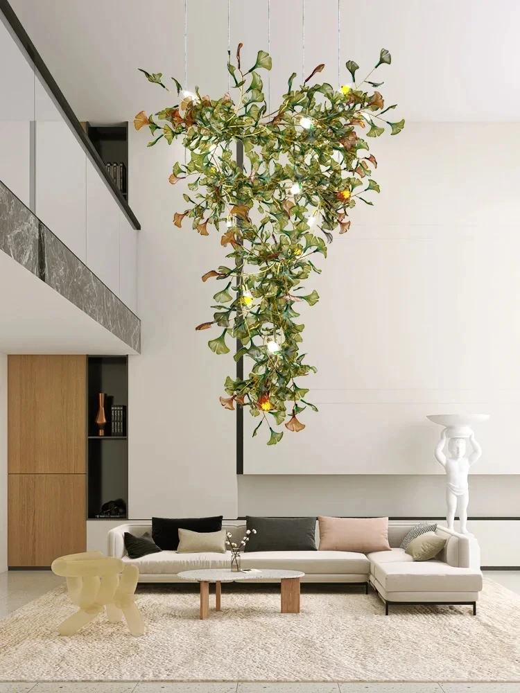 Imagem -04 - Modern Minimalista e Magnificent Light Creative Sala Lustre Luxury Leaf Designer Duplex Edifício Villa