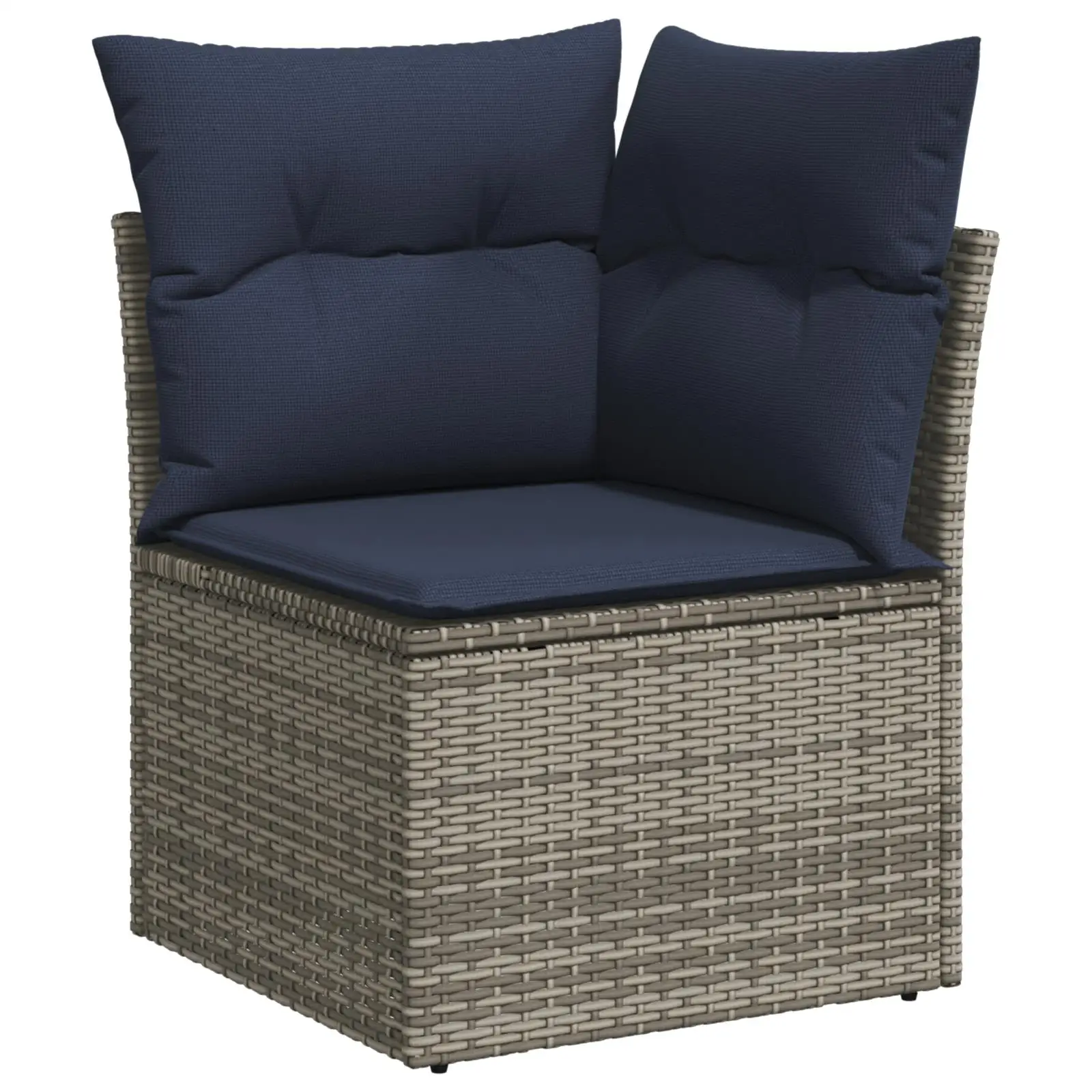 Set divano da esterno da 6 pezzi con cuscini, mobili da giardino in rattan grigio