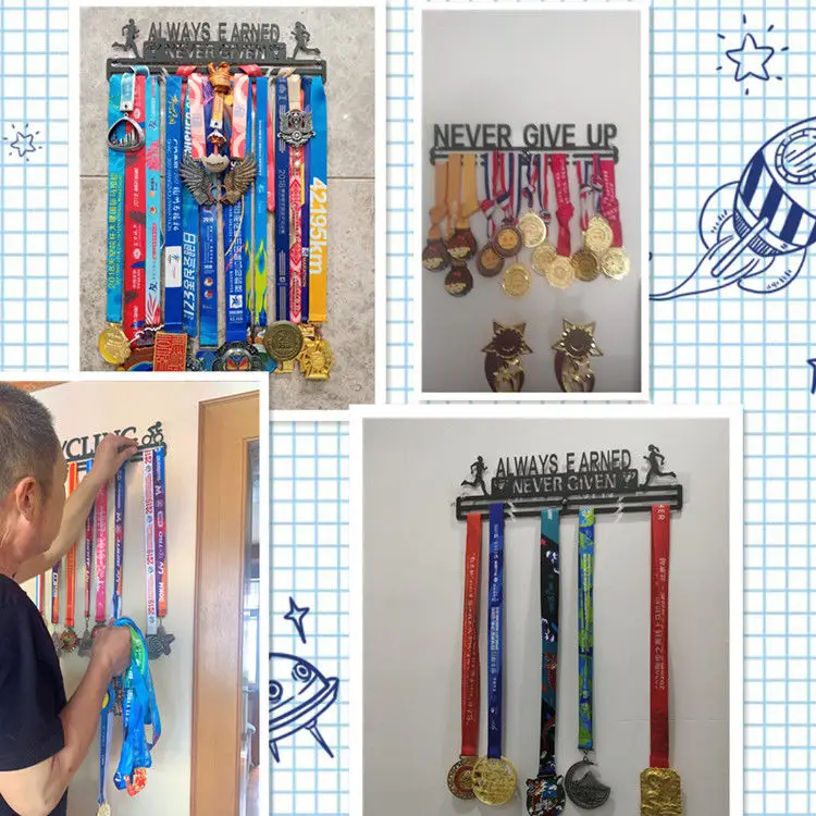 30 Type Medal Holder Display Hanger Rack Sports Games Race Medal Frame Wall Mount Iron Wall Hooks home Office Decor