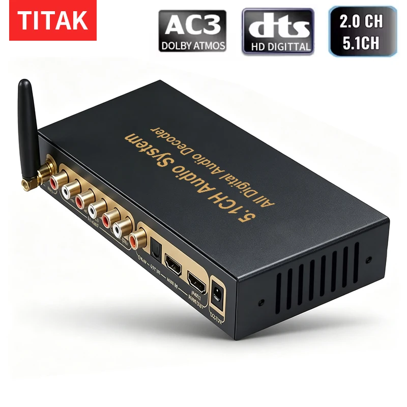 dts ac3 5.1 Audio Decoder converter HDMI-compatible Extractor 4K ARC SPDIF Coaxial Optical PC-USB Soundcard USB player Bluetooth