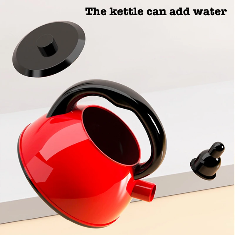 Simulation Food Cooking Toys for Kid Girl Boys Educational Play House Interactive Toys Pretend Play Red Children Kitchen Toys