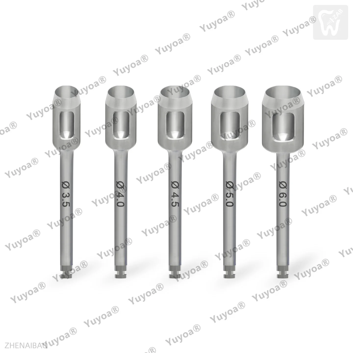 5pcs/kit Dental Implant Tissue Punch Stainless Steel Gingival Ring Cutter Low Speed Handpiece Dentistry Surgical Instrument Tool
