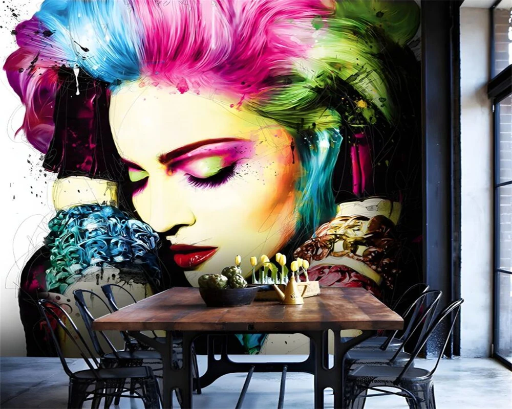 

Beibehang Индивидуальная современная новая спальня, украшение гостиной, красивые женщины, модные новейшие обои из нескольких материалов