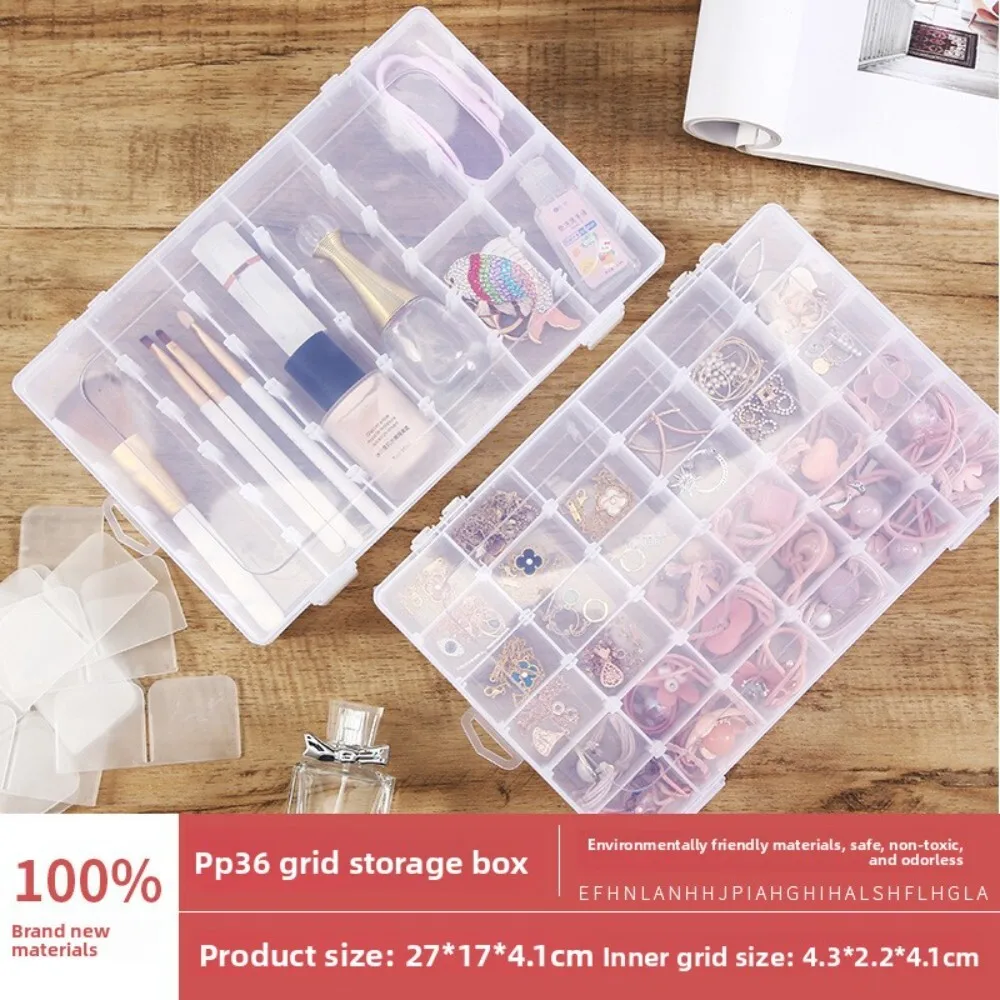 

Detachable 36 Grid Transparent Plastic Storage Box for Jewelry Beads Accessories Electronic Components Organizer