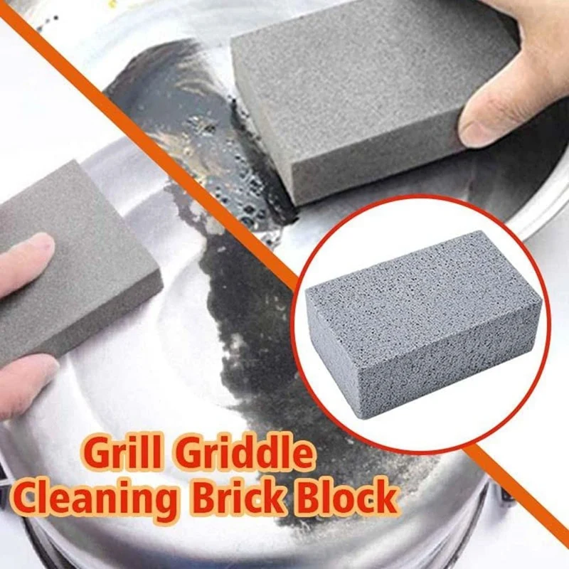 4Pack Grill Griddle Cleaning Brick Block,Grill Cleaning Brick,For Flat Tops, Griddles, Grills - Natural Lava Pumice Rock