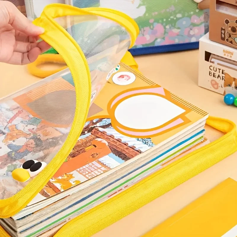 [Borsa per documenti trasparente] Borsa per documenti trasparente con cerniera da 4 pezzi/1 pezzo A4 |   per documenti, documenti di prova e libri di testo