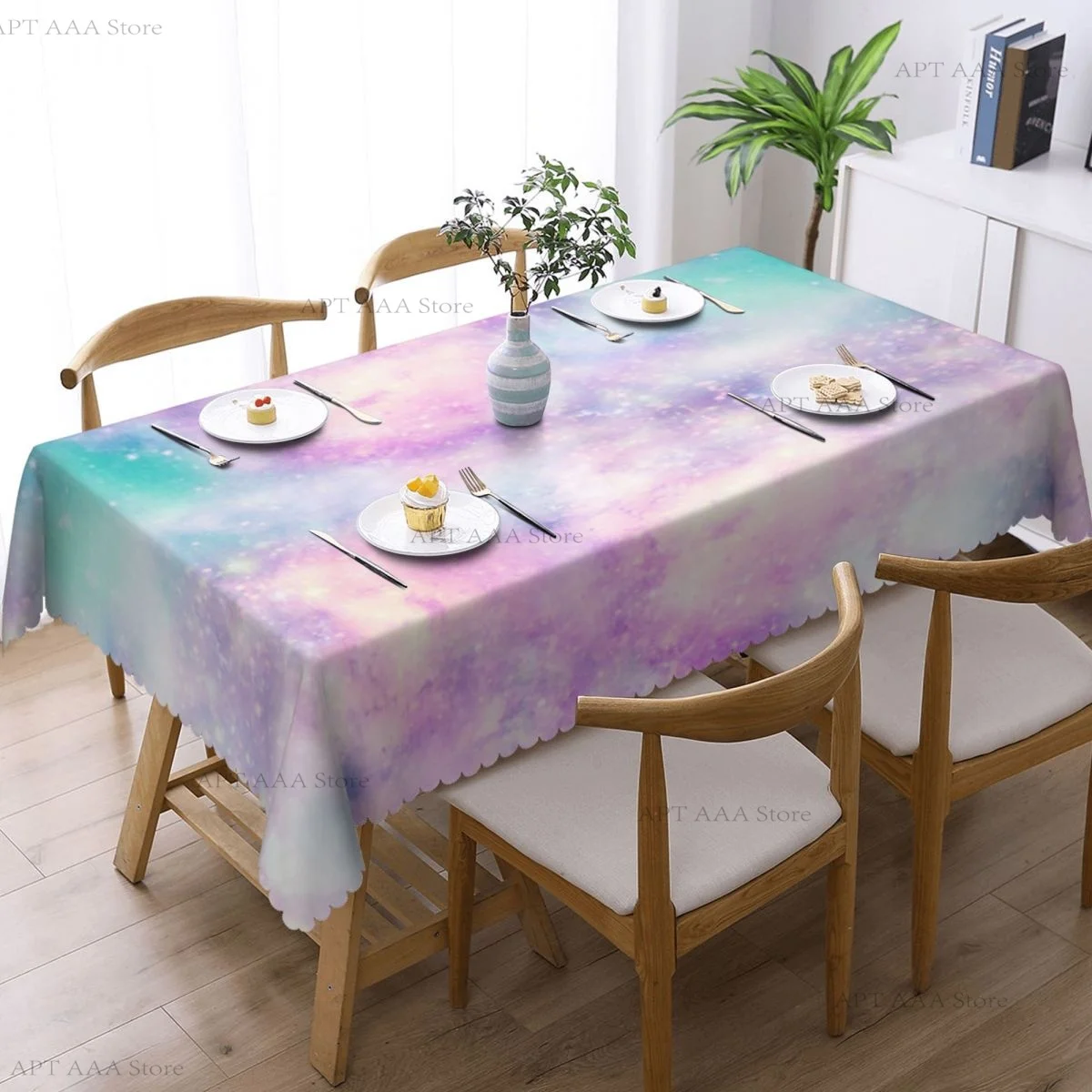 

Unicorn Colours Galaxy Universe Print Tablecloth Rectangular Waterproof Freemasonry Mason Table Cover Cloth for Banquet