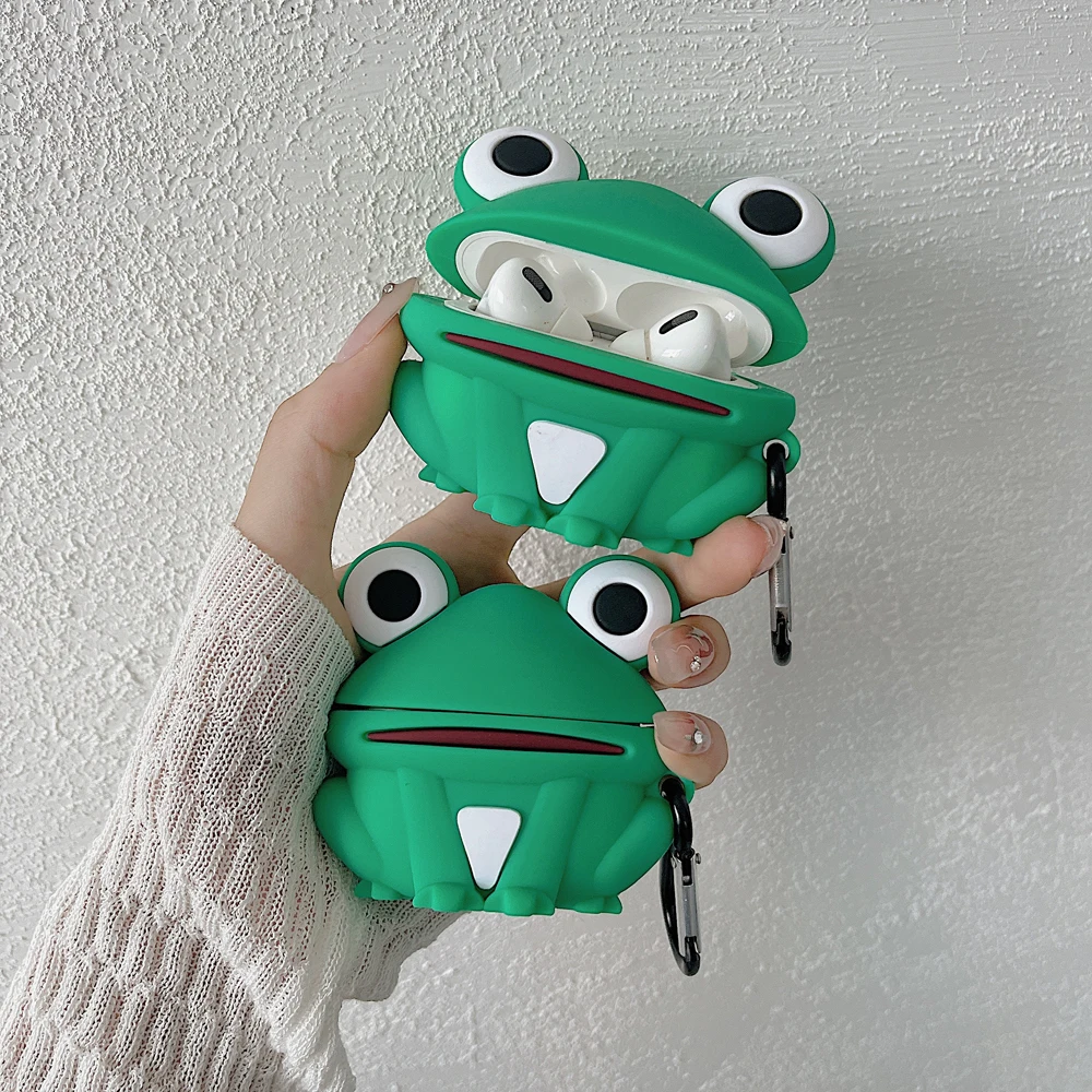 

Cartoon Cute Frog Earphone Case for AirPods Pro 2 Airpod Pro 1 2 Airpods 3rd generation 3D Silicone earphone protective case