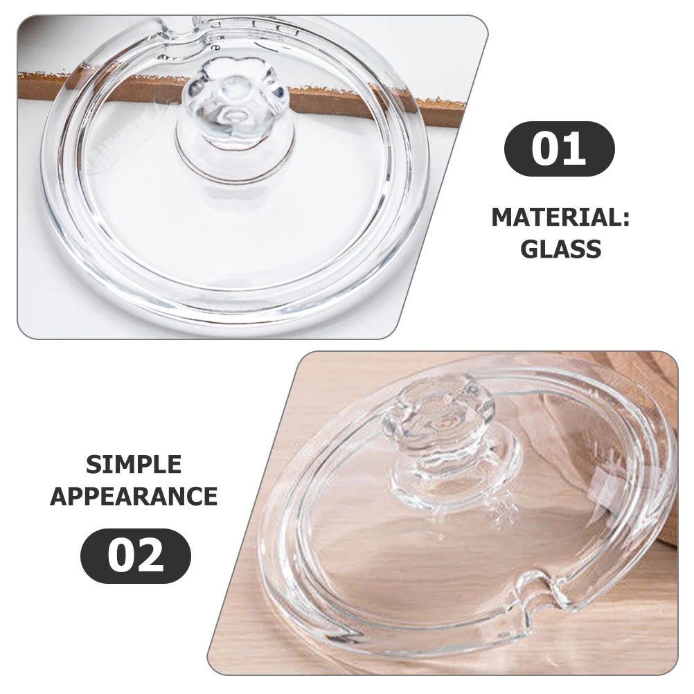 

Glass Cup Lid Transparent Creative Round Mug Cover Glass Material Keeping Dome for Home Party Camping