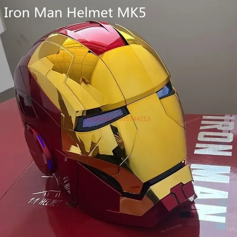 Wunder Eisen Mann mk5 antike elektronische Helm Automat Sprach steuerung Rächer mk5 Cosplay mit LED-Licht Spielzeug schließen Ironman Geschenke