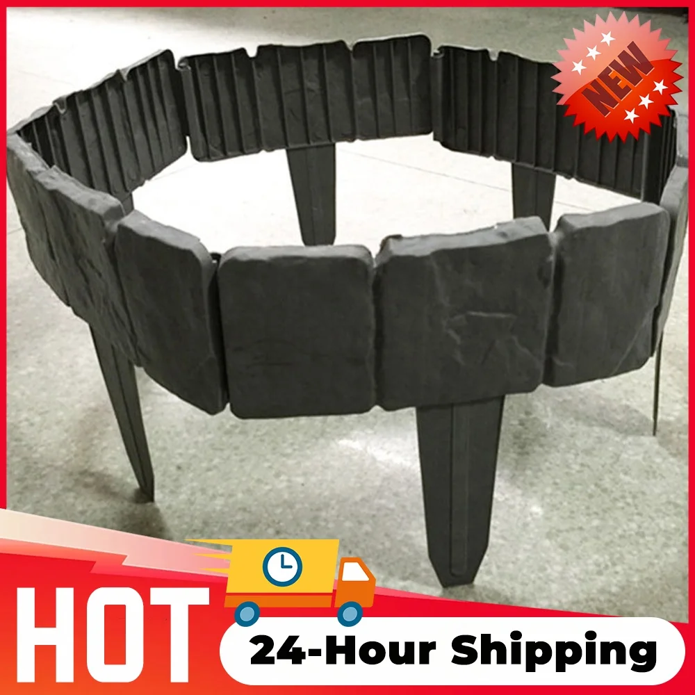 10pcs Fencing Lawn Border 9.84x9.06Inch Plastic Plant Flower Edging Lightweight Easy Installation for Outdoor Patio Balcony Yard
