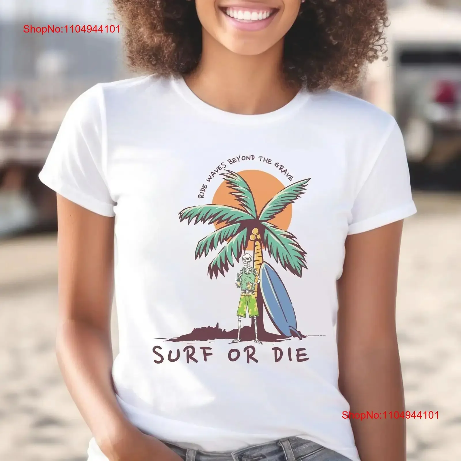 

Футболка для серфинга или Die, летняя футболка со скелетом для серфинга, доска для серфинга, винтажный стираный универсальный топ для повседневной носки, графика для дома