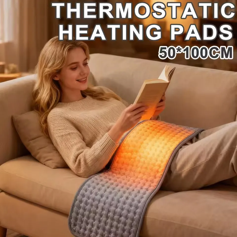 

Электрические грелки 30*60 см для спины, шеи, плеч, домашнего офиса, моющееся зимнее теплое одеяло, 4 таймера, 9 контроля температуры