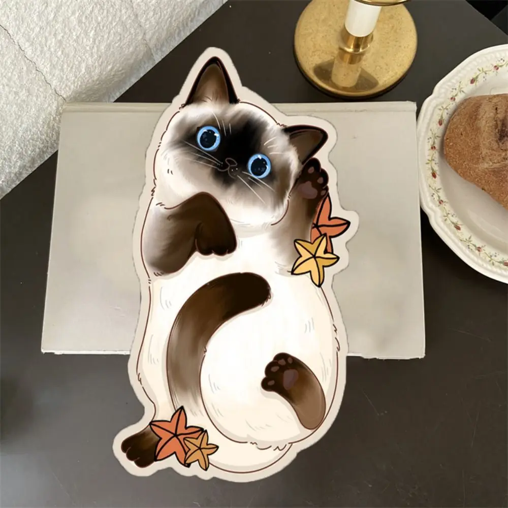 

Креативные коврики для мыши с сиамским котом, водонепроницаемый настольный коврик, большой коврик для мыши с котом, утолщенный литературный кавайный коврик для мыши с котом, офисный стол