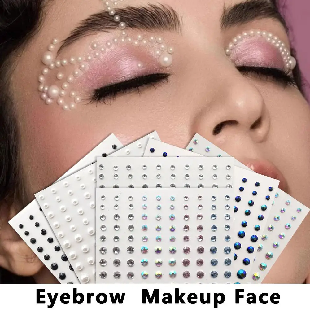 

3mm/4mm/5mm/6mm 3D Face Gems Rhinestone Crystal Diamond Decoration Tattoo Face Shadow Makeup Eyeliner Eye Disposable Prince R5E6