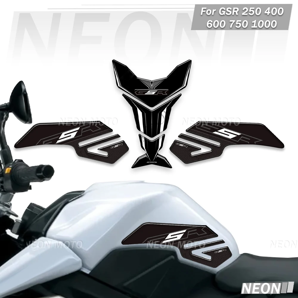 

For GSR 250 400 600 750 1000 Motorcycle Accessories 3D Protector Tank Pad Stickers Fuel Emblem Badge Decoration Decal Kit