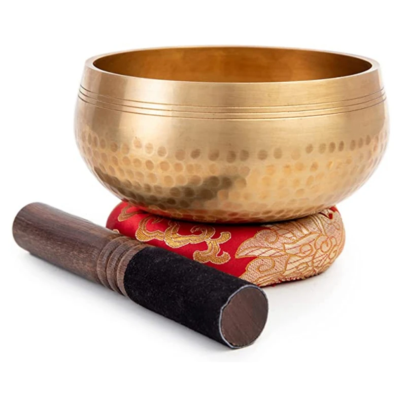 

Tibetan Singing Bowl Set Spare Parts Easy To Play For Beginners - Handmade Mindfulness Meditation Overall Sound