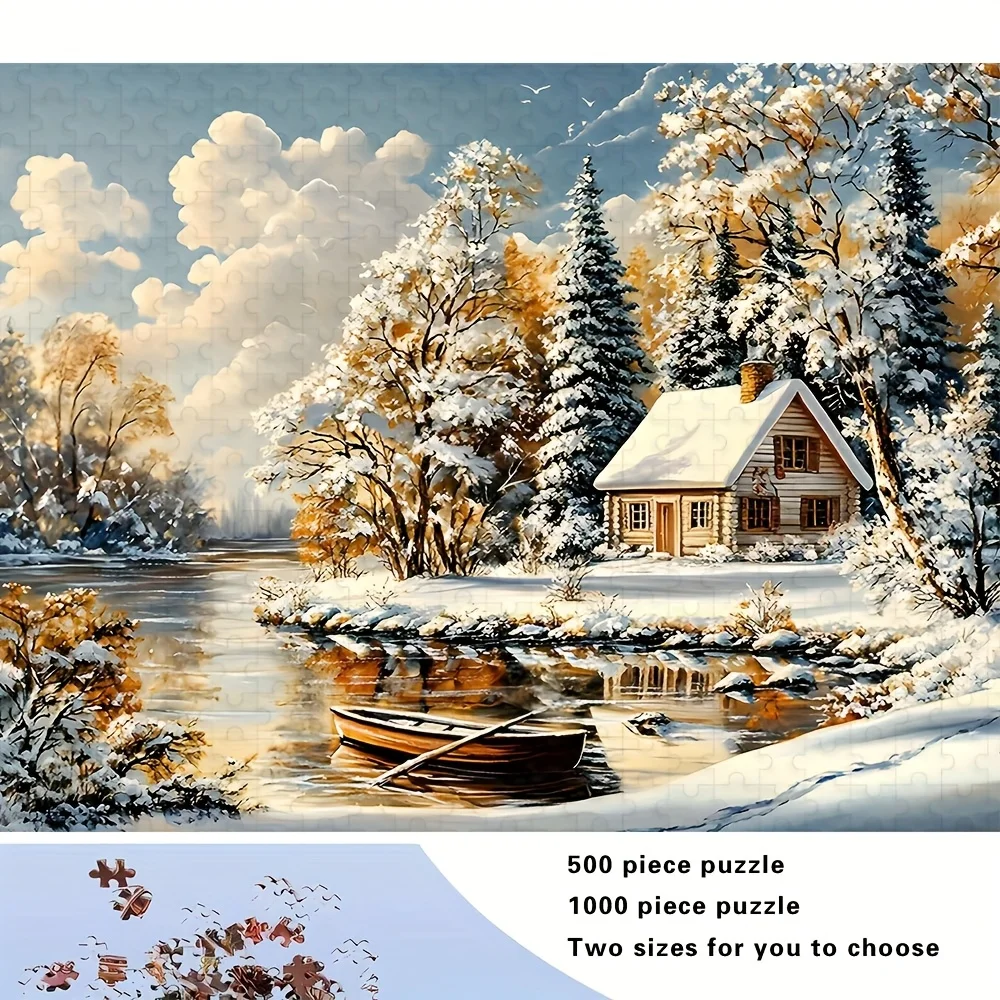 Puzzle pour adultes, 500/1000 pièces, casse-tête évalent à grande échelle avec motifs complexes, boîte Portable pour famille Gam