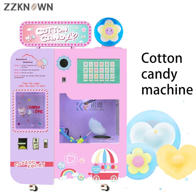 2024 Cotton Candy Machine Small Particle Color Candy Popcorn Color Granulated Sugar Vending Machine