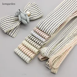 Kewgarden 40mm 10mm podwójne kolory paskiem satynowe wstążki DIY Bowknot wstęga bawełniana ręcznie taśmy dodatki do odzieży Riband 6 stoczni