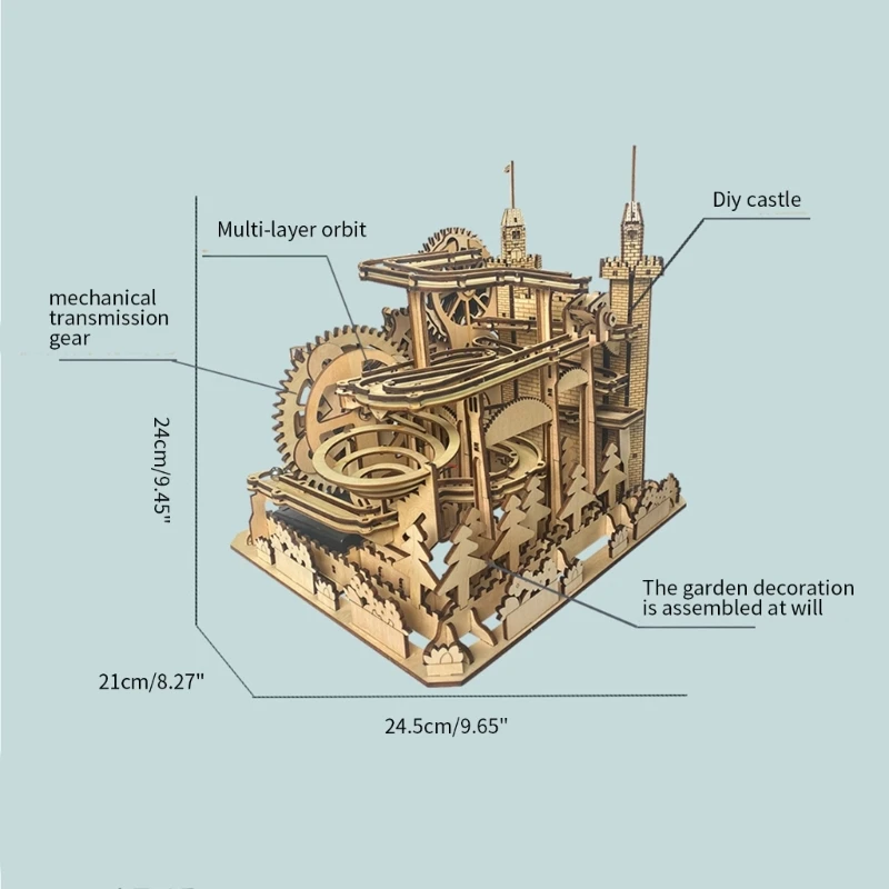 Bộ đồ chơi lắp ráp bằng đá cẩm thạch lâu đài 3D sáng tạo DIY dành cho bộ sưu tập nghệ thuật thủ công