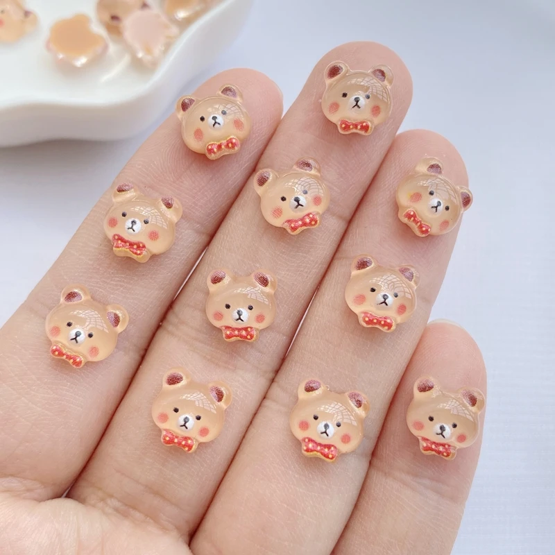 50Pcs New Cute Mini Resin Little Bear Series Flatback Ornament Jewelry Making Manicure Hairwear Accessories