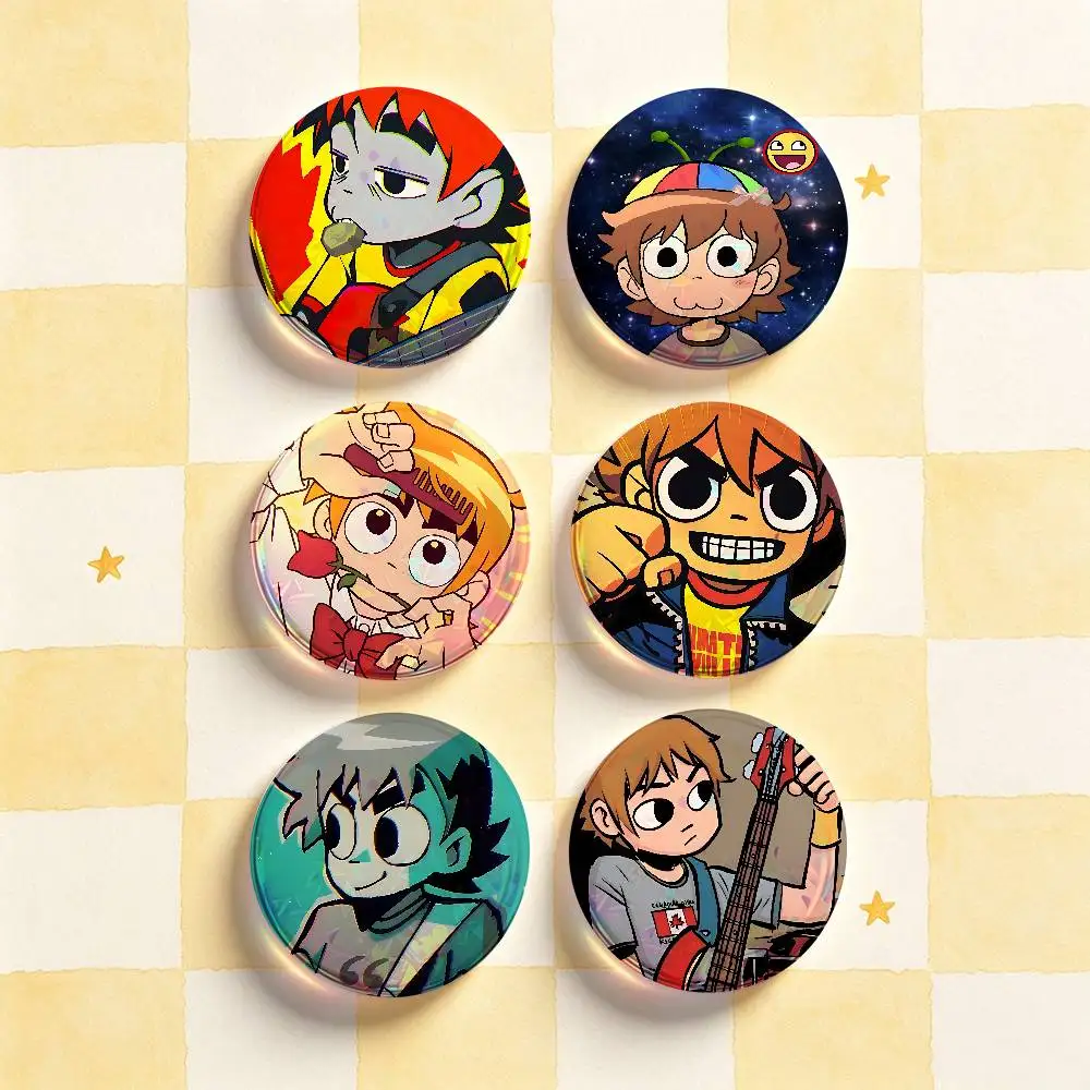 S-Scott Pilgrim Badges Round Nijigen Otaku Culture IP peripheral products 58mm 44mm 32mm 75mm 25mm Mini