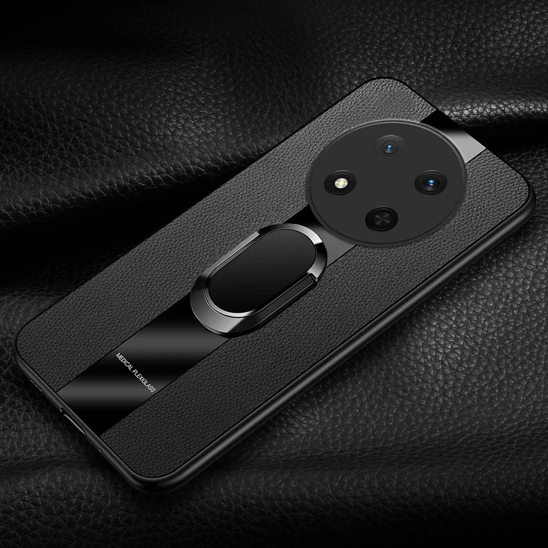 

Luxury Leather Ring Phone Case For Honor Magic 7 Lite Pro 5G X9C Cover Case Honor X9C Magic Pro Lite 7 magic7 5g