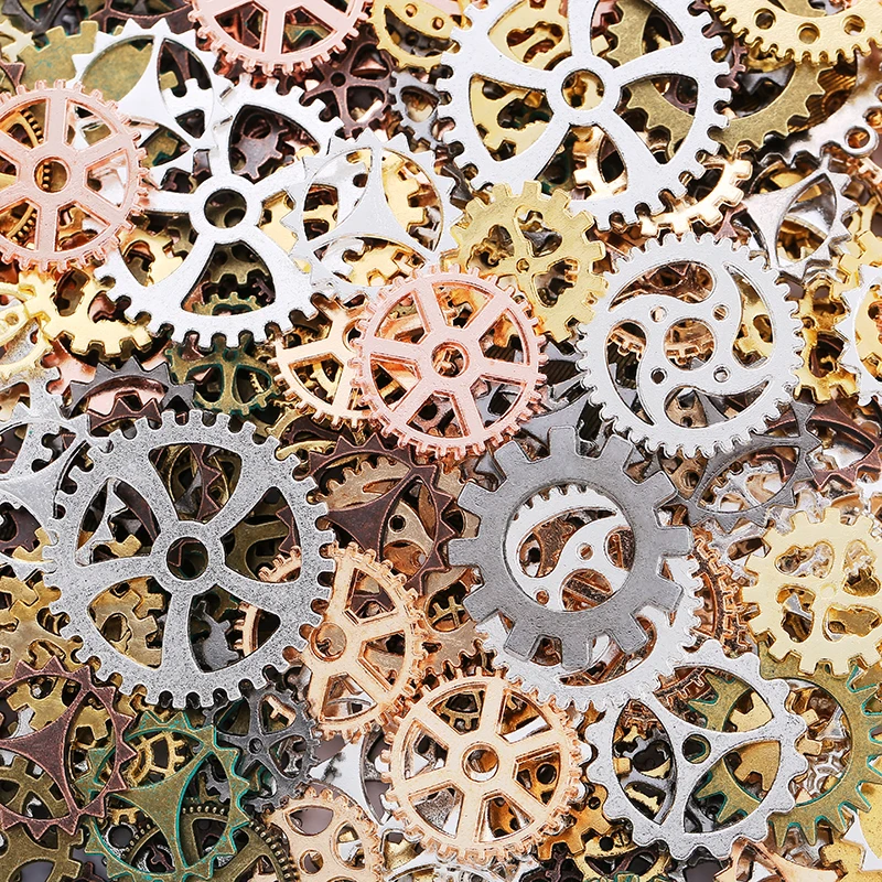 30pcs 10 Color GearsSmall Size 8-15mm Mix Alloy Mechanical Steampunk Cogs & Gears Diy Accessories