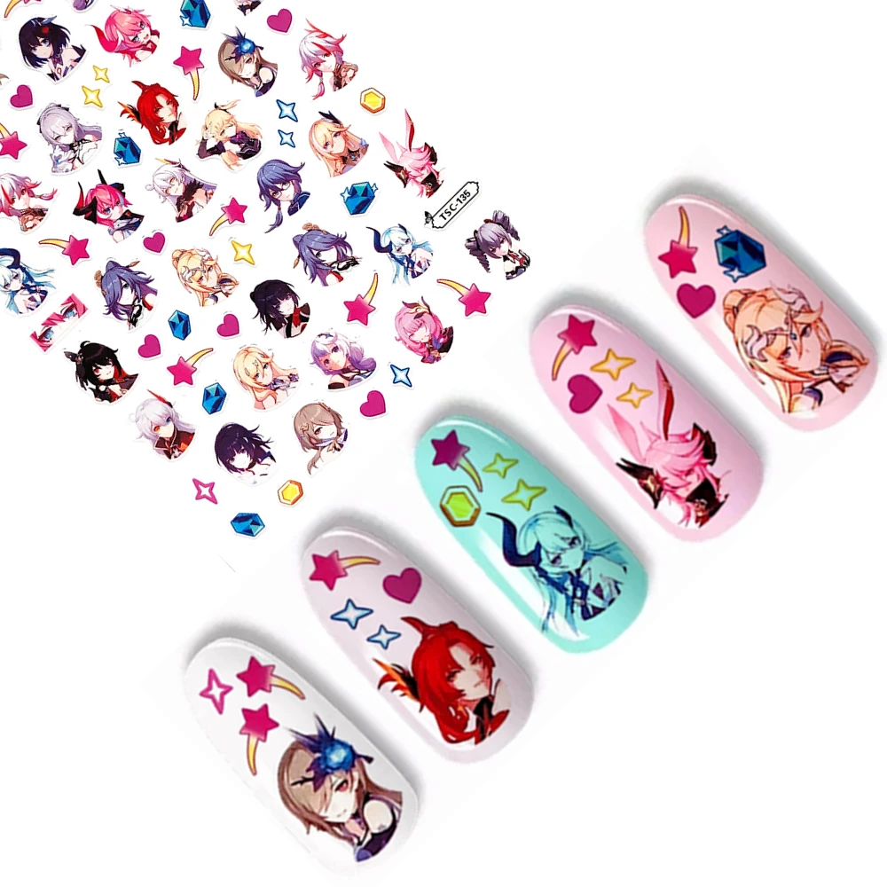 TSC-135 TSC-336 Cartoon, animation, game characters 3D Back glue Nail sticker Nail decoration Nail art Nail ornament