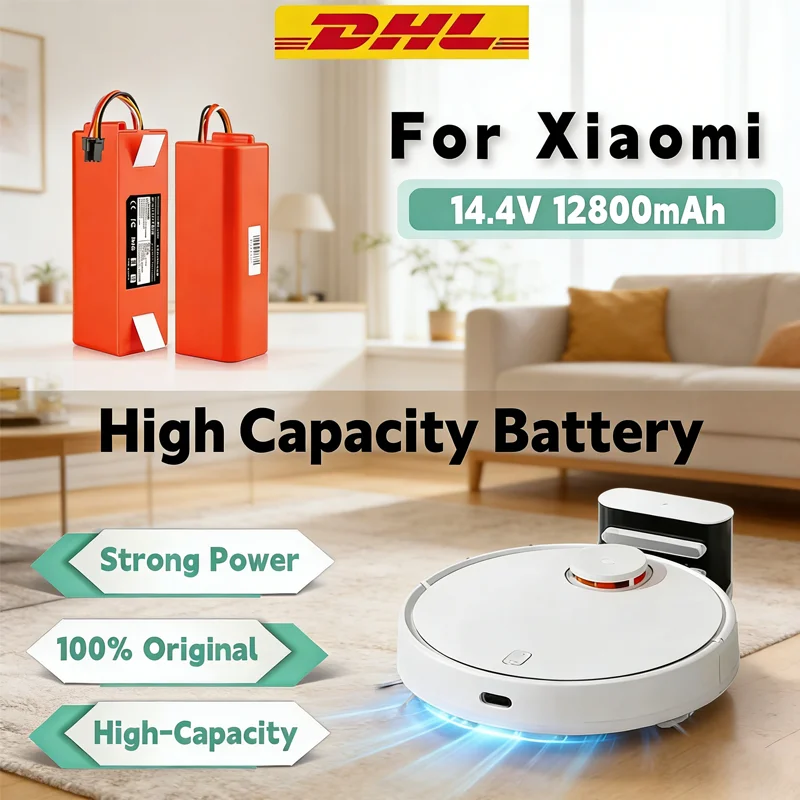 

New Original 12800mAh Battery Pack for Roborock S55 S60 S65 S50 S51 S5 MAX S6, 14.4V Replacement for Xiaomi Robot Vacuum