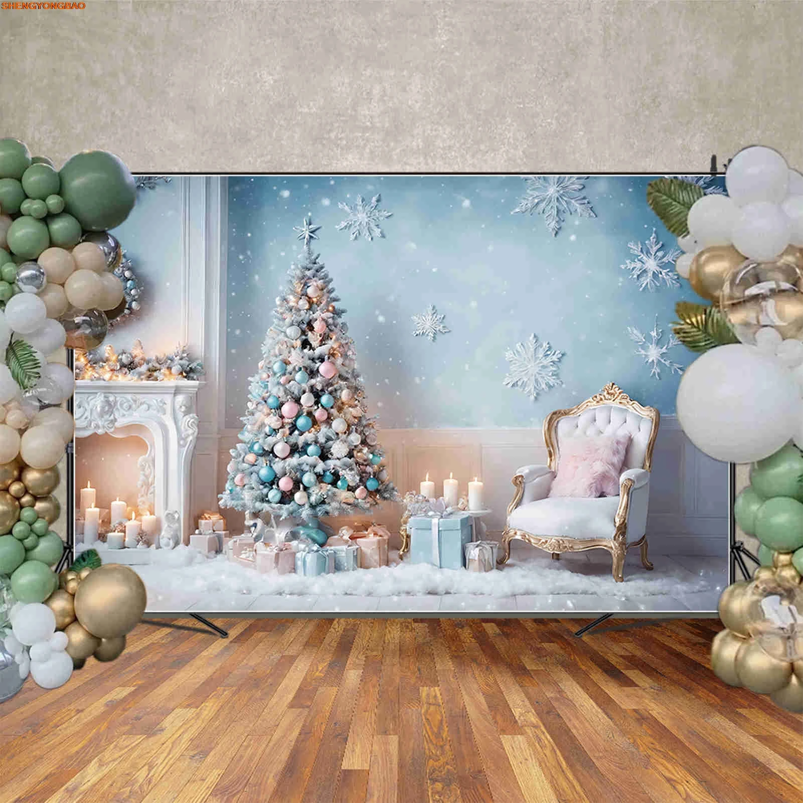Weihnachtsbäume Wohnzimmer Fotografie Hintergrund Kamin Geschenke Kugeln Foto Studio Hintergrund Home Dekoration Hintergrund
