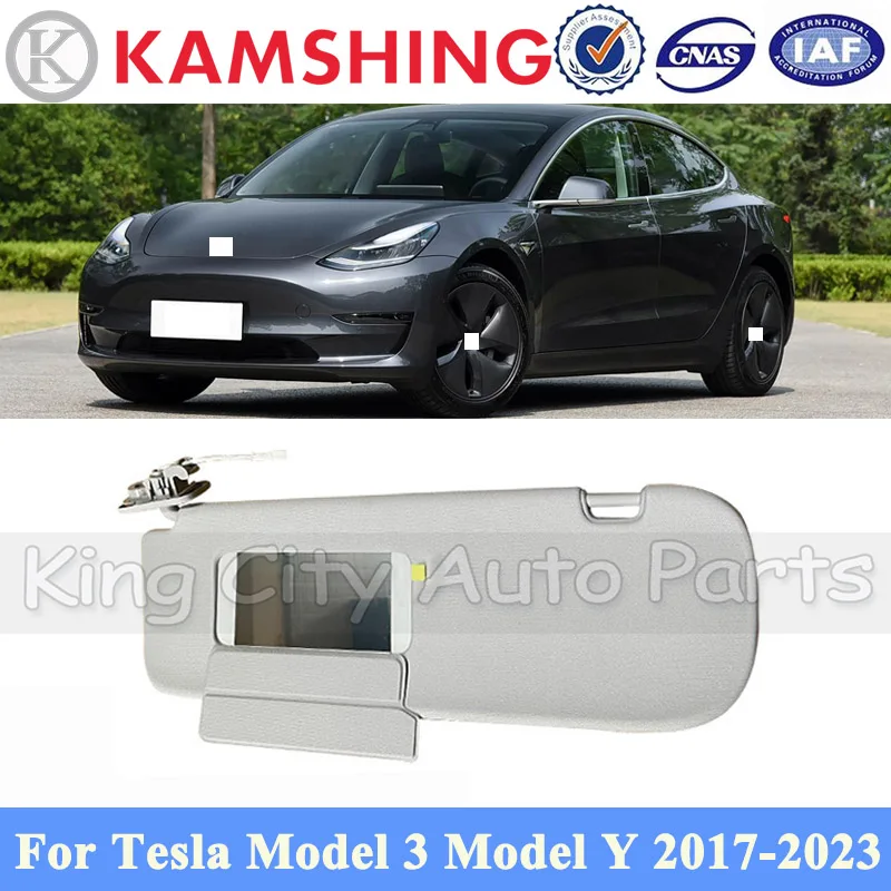 

CAPQX Front Sunshade Sun Visor For Tesla Model 3 Model Y 2017-2023 Sunvisor with Makeup Mirror