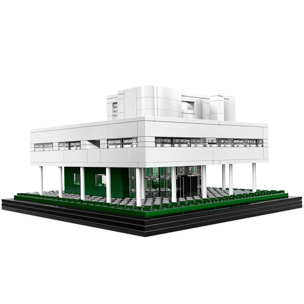 Juego de bloques de construcción de Villa Savoye para niños, juguete de construcción con ladrillos, Serie de arquitectura moderna, Villa de lujo, MOC-21014, regalo