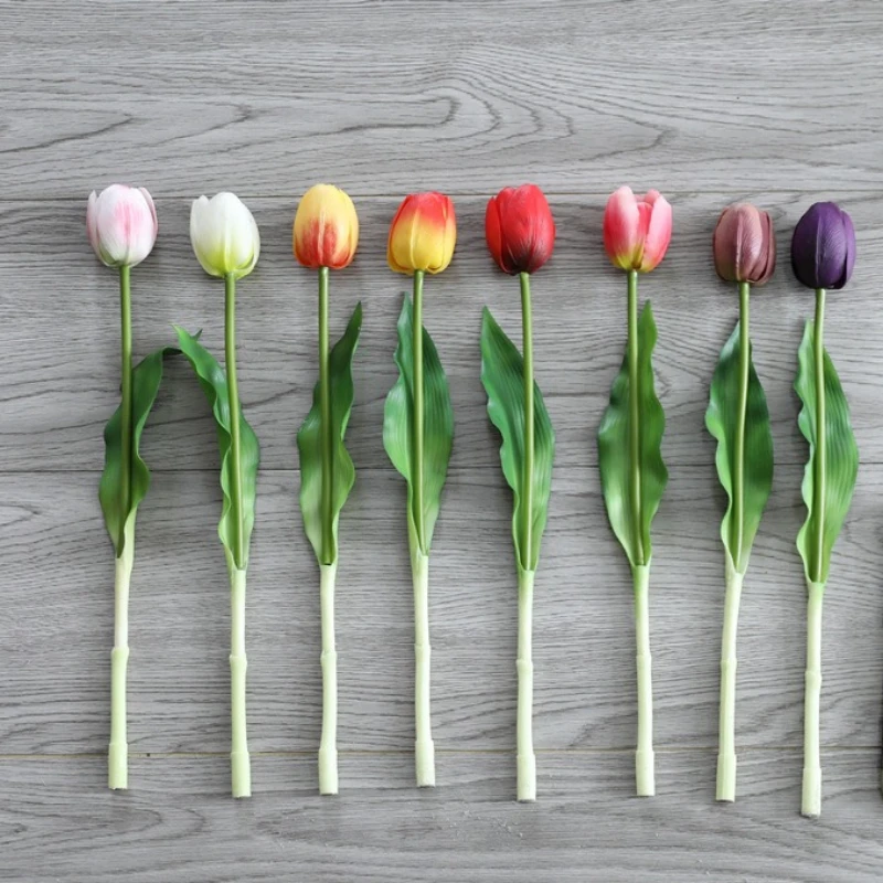 10 Stück Künstliche Blumen Latex-Tulpen Brautstrauß Hochzeitsdekoration Echt Aussehende Tulpenblumen Heimdekoration Party Tisch Blumendekoration – Detail 28