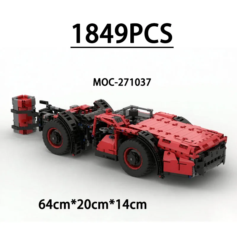 MOC-271037 Building Block Landmine Articulated Wheeled Loader Toy Model, 1849 Pieces Birthday, Holiday, Christmas, New Year Gift