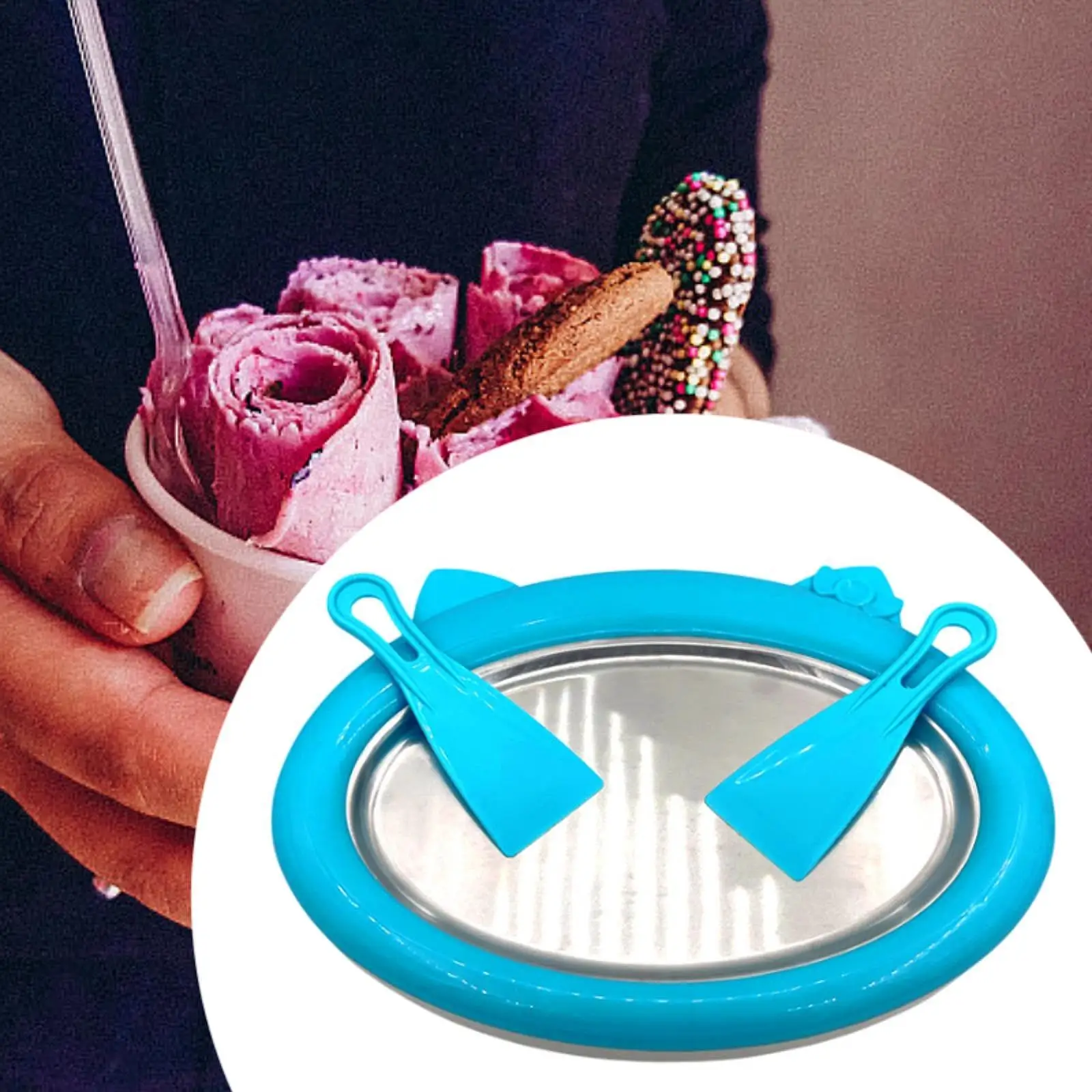 Cold Pan Stainless Steel Instant Ice Cream Maker – DIY Rolled Ice Cream Plate 5