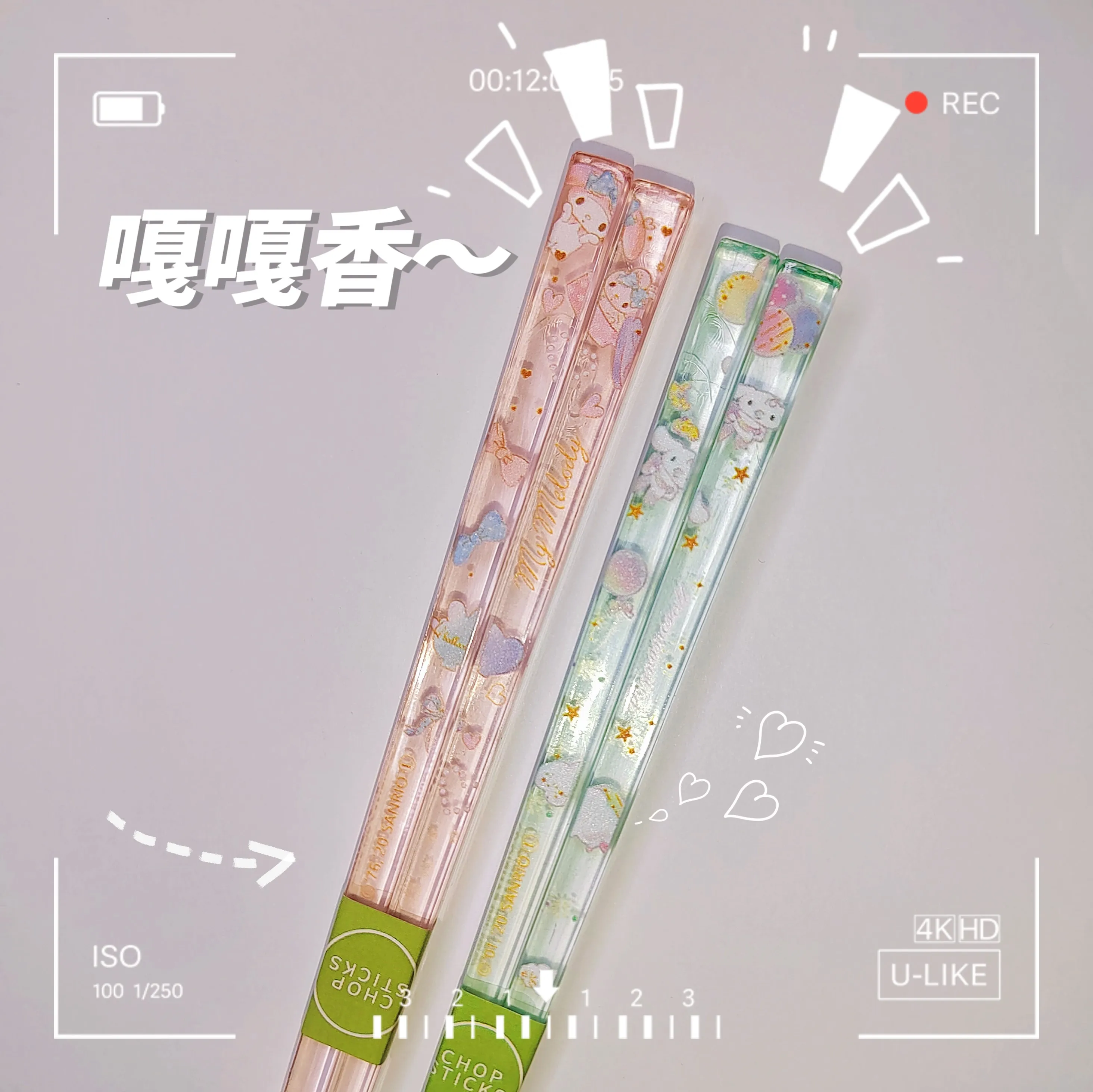 Sanrio Chinese Chopsticks Cinnamoroll Beautiful Acrylic Mold Proof Easy to Carry and Can Be Sterilized At High Temperatures