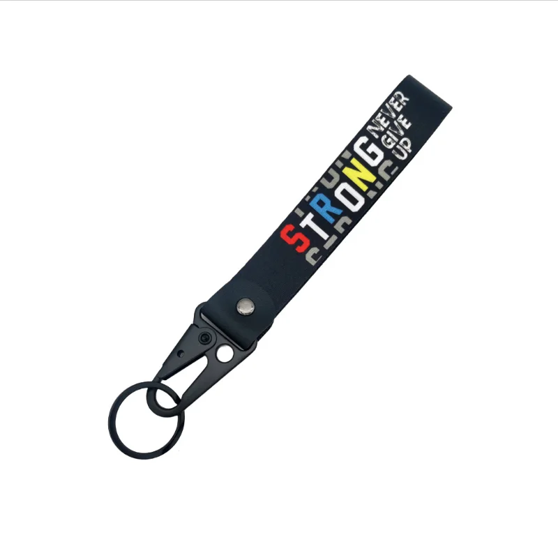Motor Racing Webbing Wristlet Wrist Lanyard Keychain Paracord Cord Rope Camping Woven Hand Strap Motorcycle Car Key Keyring