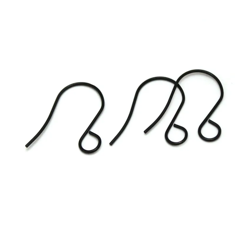 50pcs Stainless Steel Black Plated Hypoallergenic DIY Earring Findings Earrings Clasps Hooks Earwire For Jewelry Making Supplies