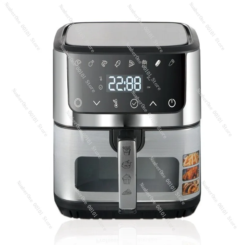6.5L Air Fryer Large Capacity Oil Free Electric Fryer Smart Digital Display Multifunction Cooking Appliance Household Kitchen