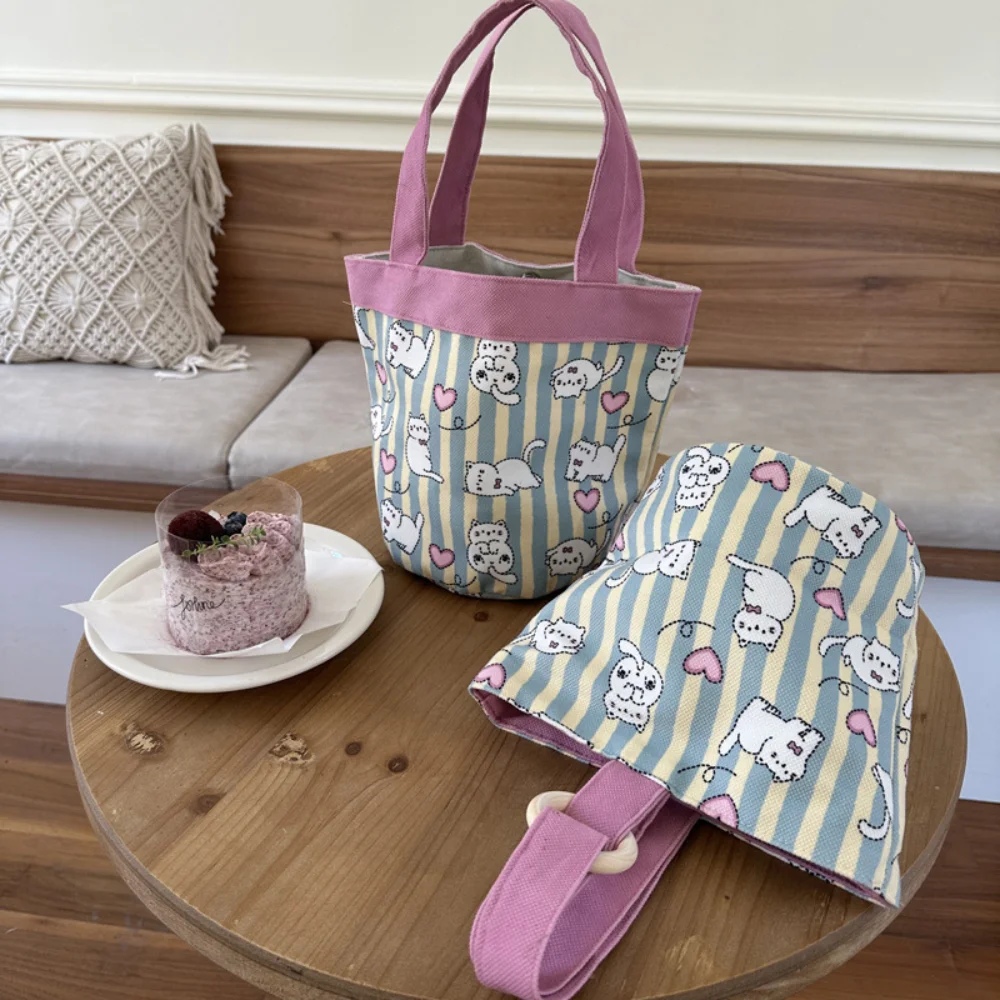 Funny Flocking Cute Cartoon Handbag Lovely Printing Gift Tote Bag Lunch Bag