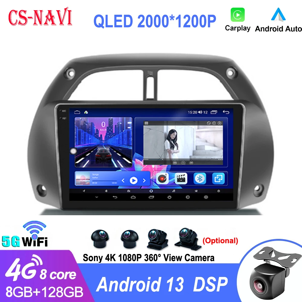 

Android 13 CarPlay AutoRadio GPS Multimedia Player For Toyota RAV4 Rav 4 2001 2002 2003-2006 DSP IPS 2 DIN Car Stereo QLED 4G BT