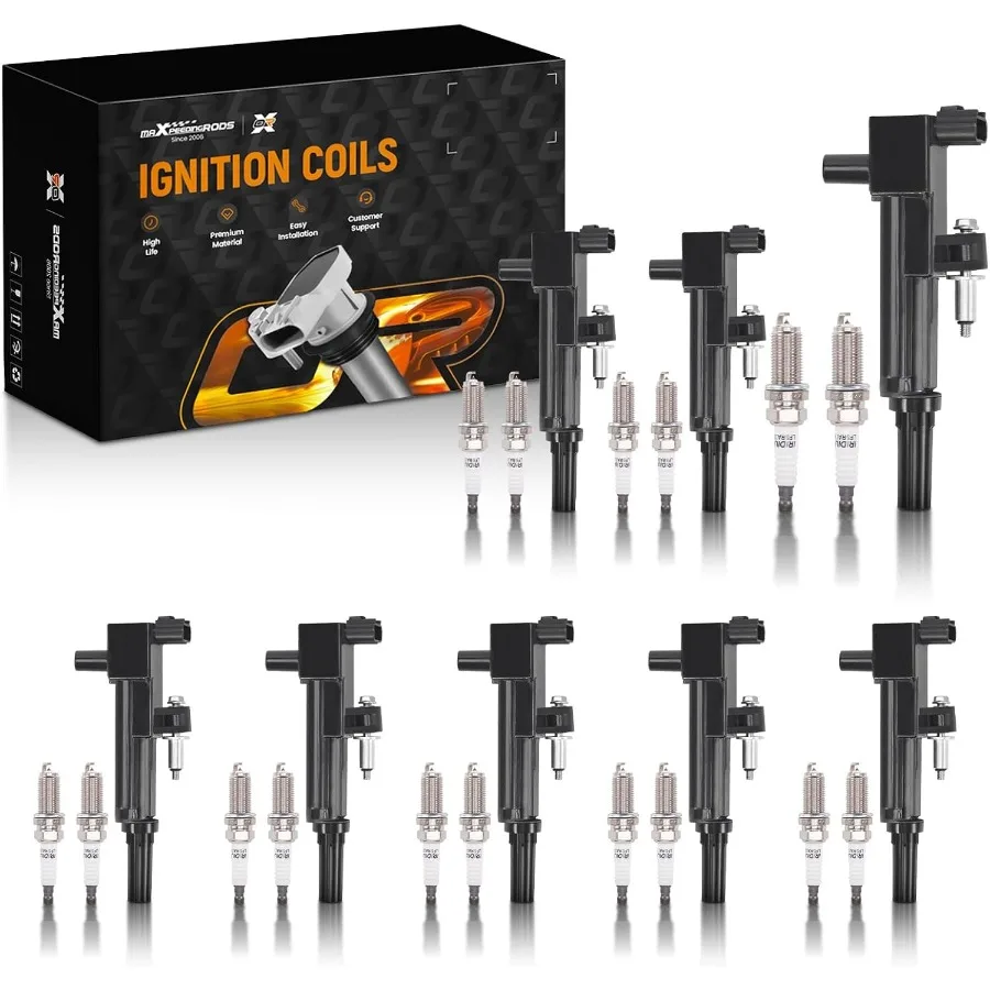 

maXpeedingrods UF601 Set of 8 Ignition Coil Pack and Iridium Spark Plugs for Chrysler Aspen Ram Dakota Jeep Commander Dodge Dak