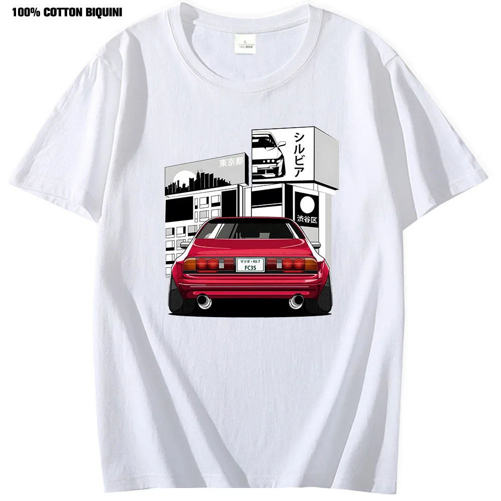 anime T Shirt Fragment T-shirt White Jdm Boost Turbo Japanese Car Fans Racing Race Tee Shirt Short Sleeve Oversized T shirt