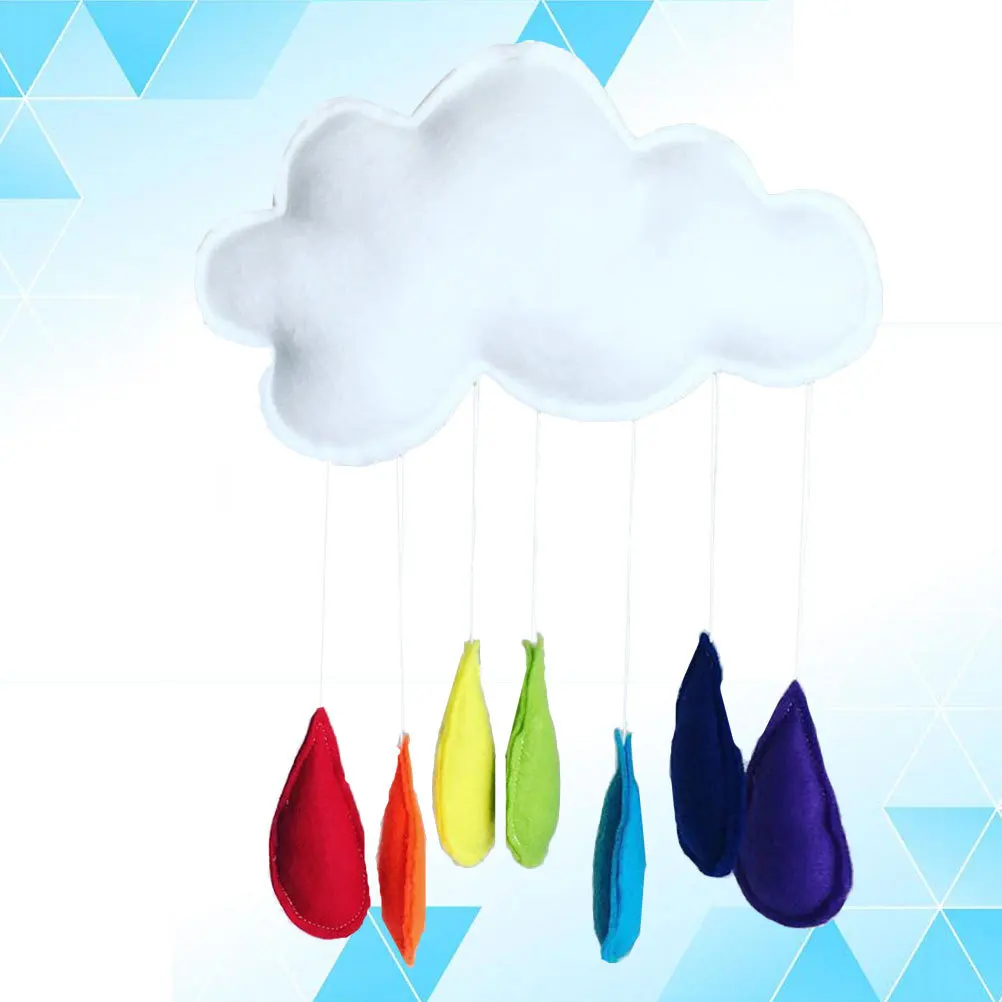 Pendentif nuage arc-en-ciel, décor suspendu pour chambre d'enfants, tente, Art mural, fil de coton en feutre, Durable et créatif pour bébé