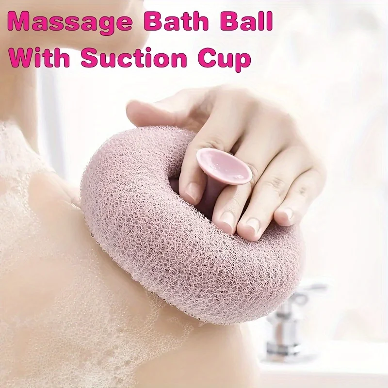 Luxurious Massage Bath Ball with Suction Cup - Exfoliating Bath Sponge for Soft, Smooth Skin - Floral