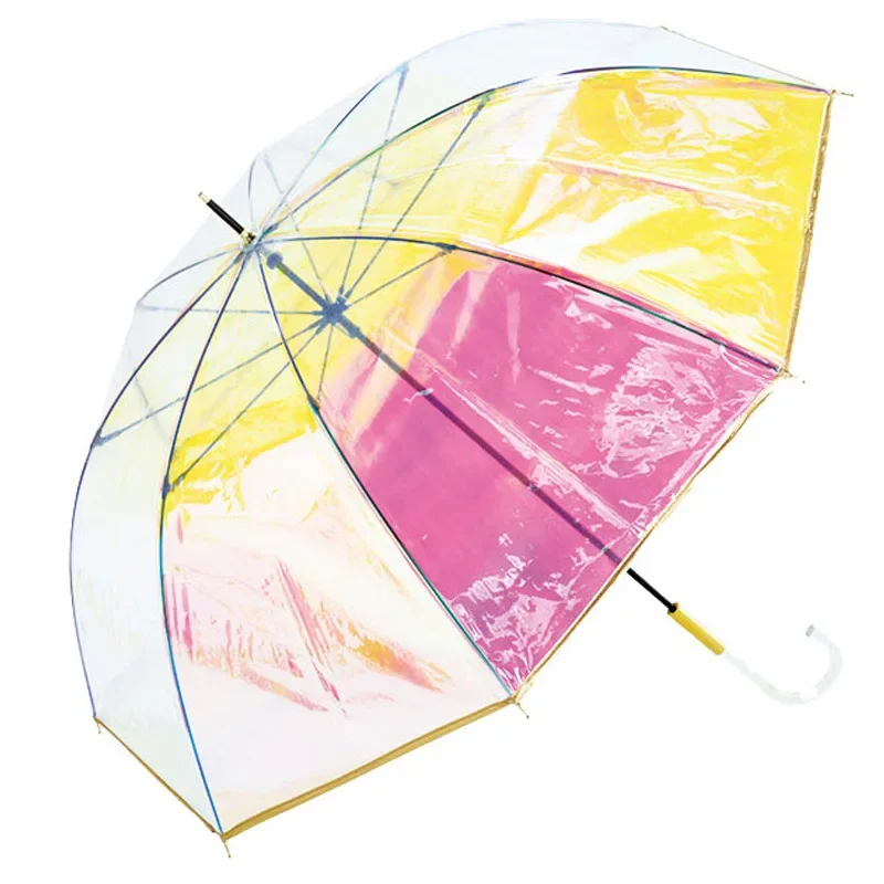 

Japanese colorful romantic dream, aurora umbrella, women's transparent long-handled umbrella